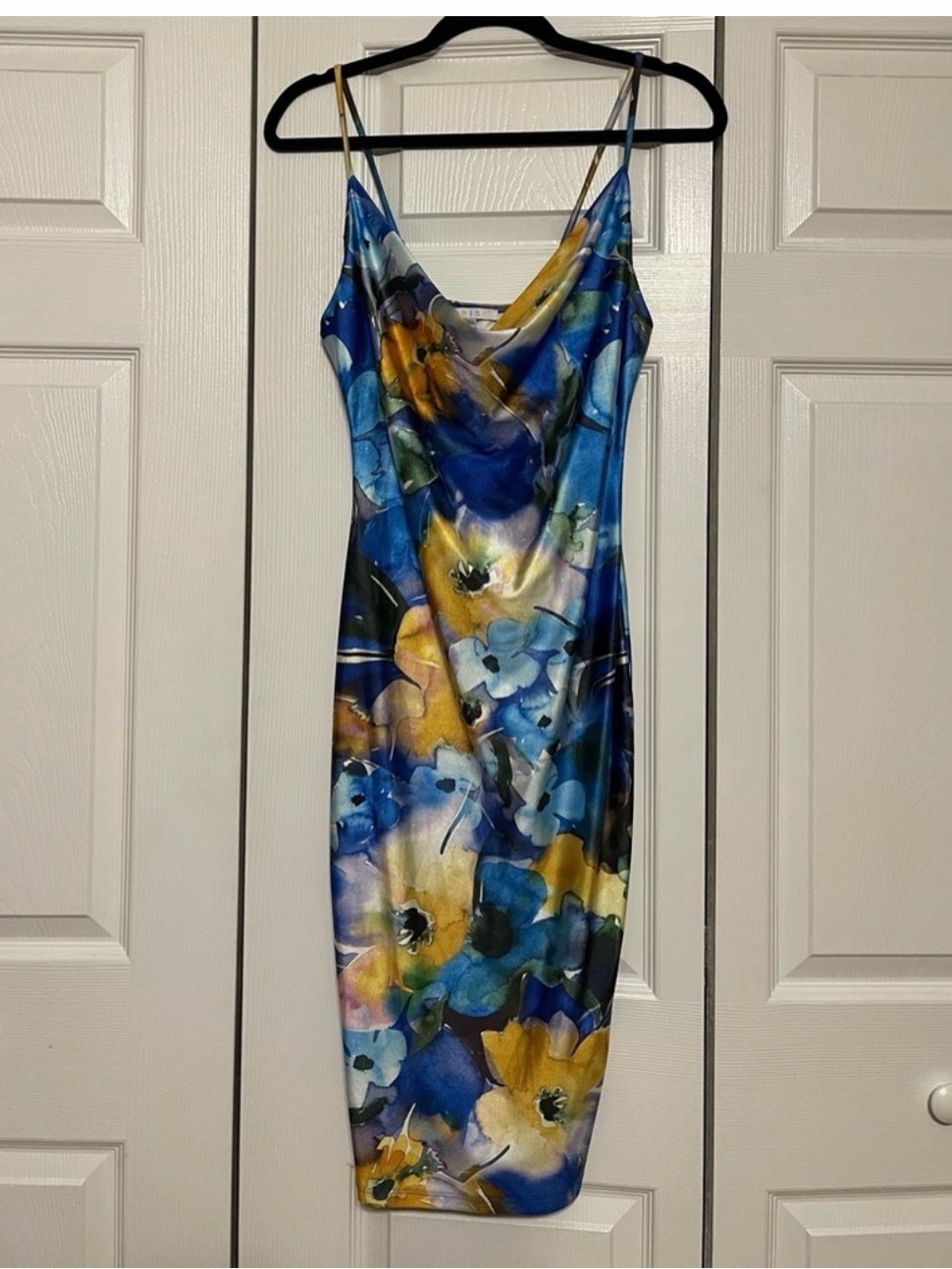 Floral Blue and Yellow Women's Dress